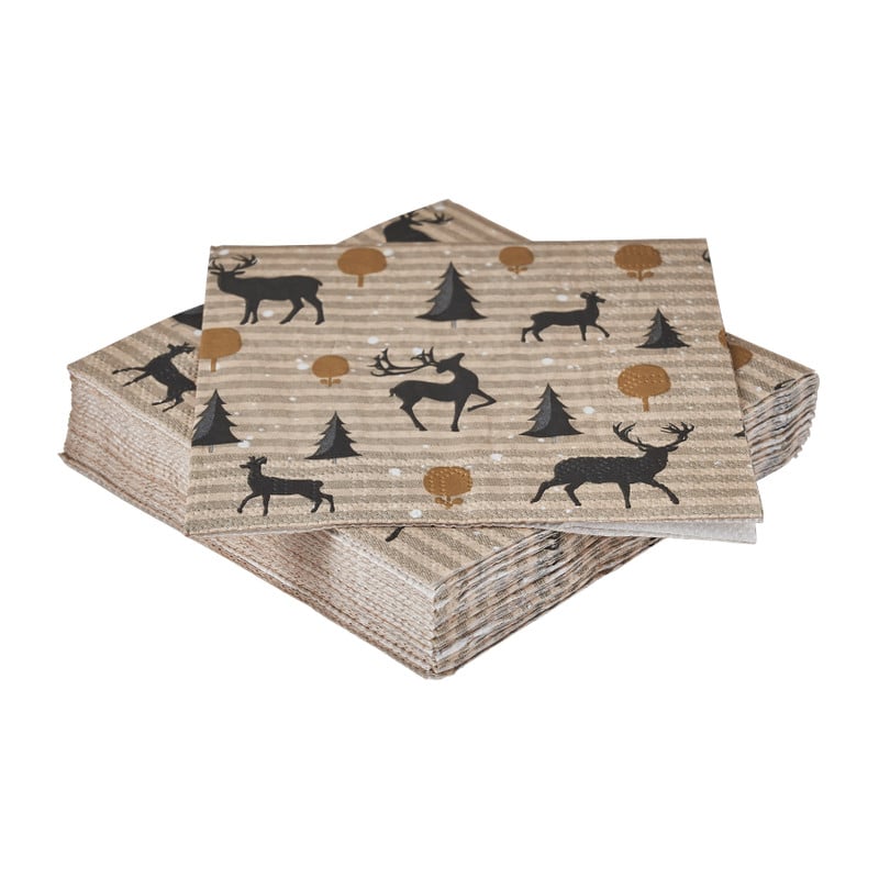 Duni servetten - rendier - 24x24 cm
