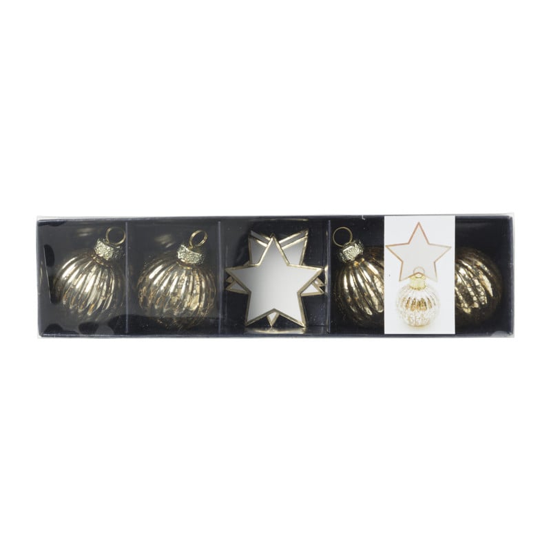 Kerstbal naamkaartje - set van 4 - 21x5.5x4.5 cm