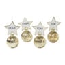 Kerstbal naamkaartje - set van 4 - 21x5.5x4.5 cm