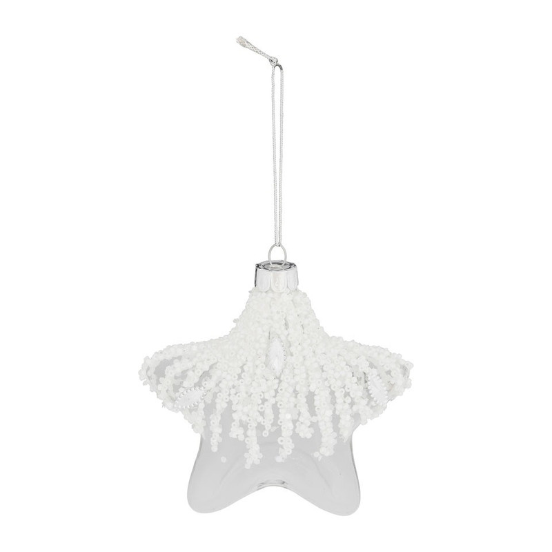 Kerstbal/ster/hart - glitterstrepen