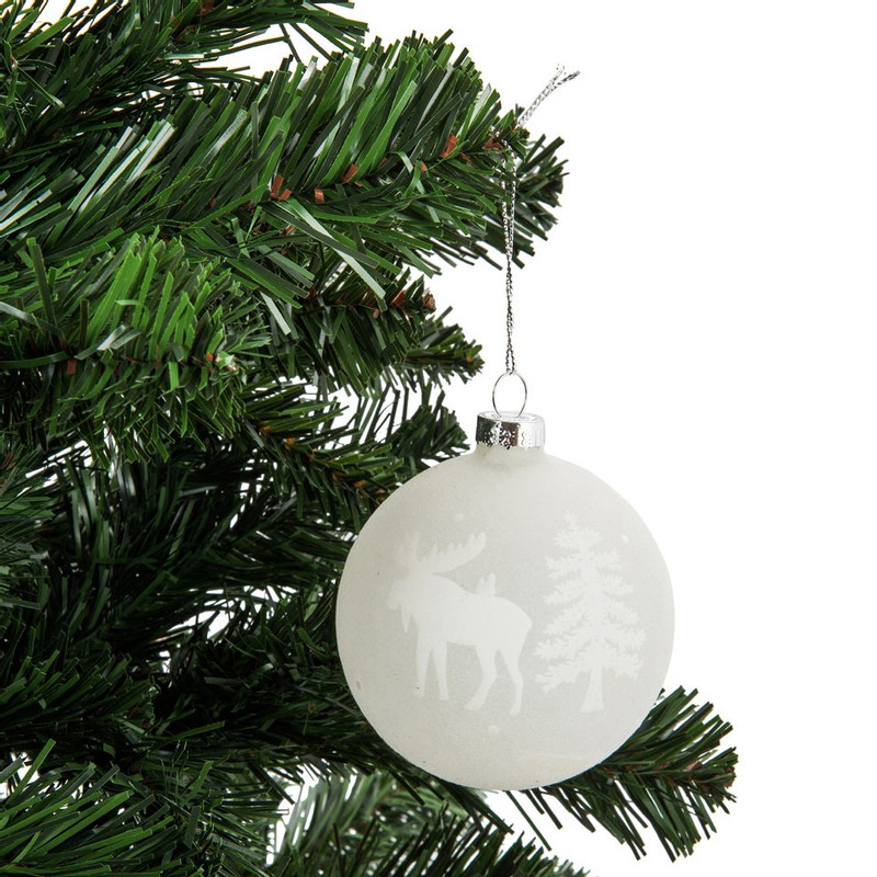 Kerstbal wit - mat - 8cm