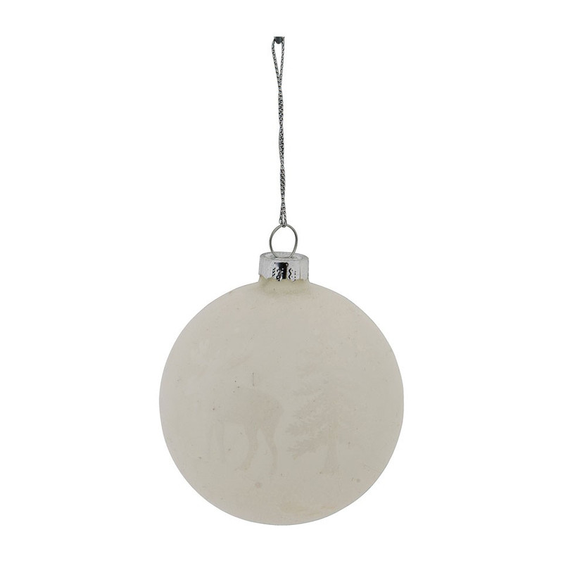 Kerstbal wit - mat - 8cm
