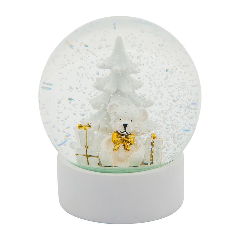 Sneeuwbol - kerstboom en beer - 10x11 cm