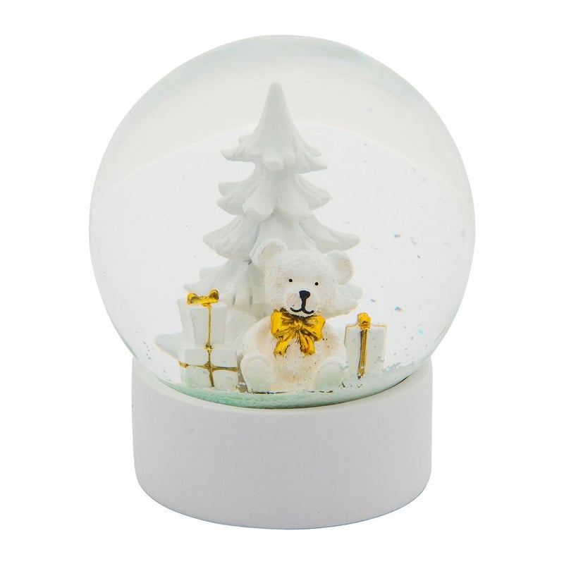 Sneeuwbol - kerstboom en beer - 10x11 cm