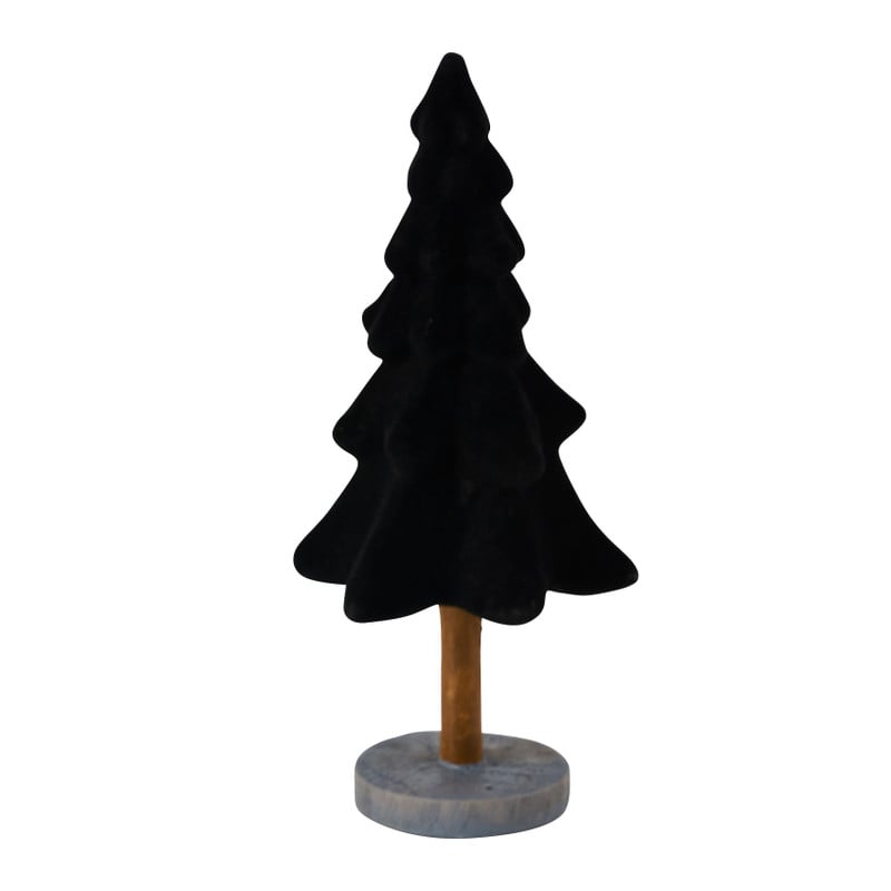 Kerstboom op voet - Zwart - 22,6 cm