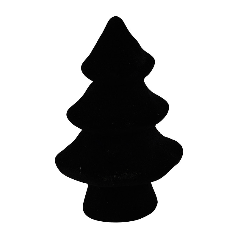 Kerstboom velvet zwart klassiek - 14,5cm