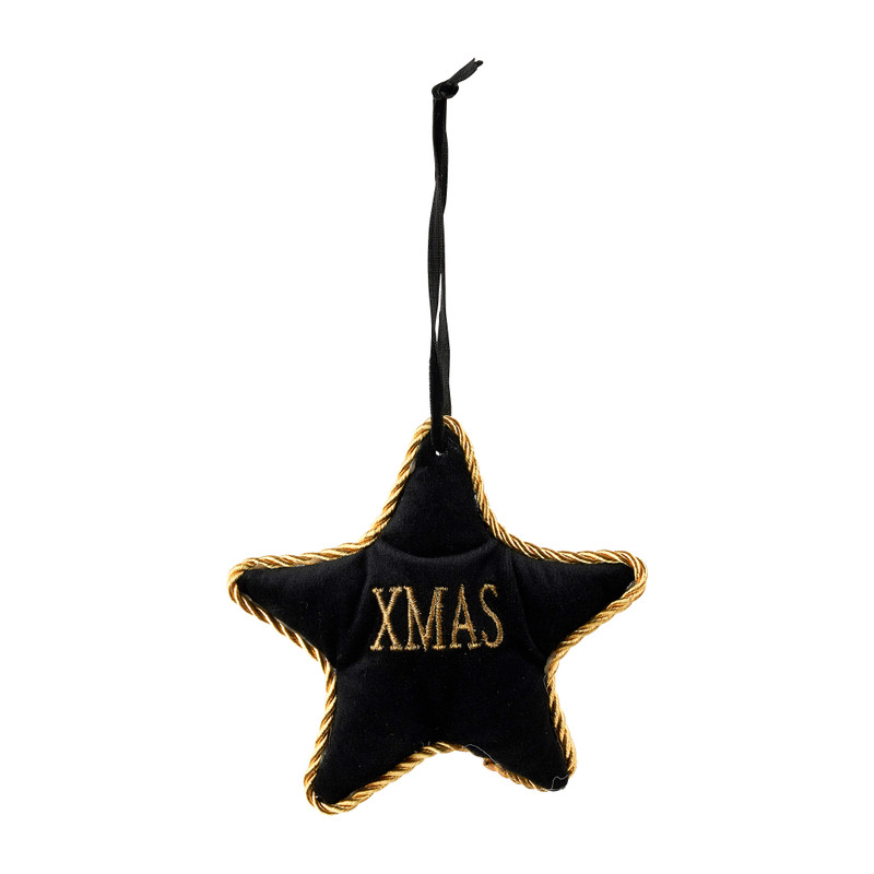 Kersthanger xmas - zwart/goud