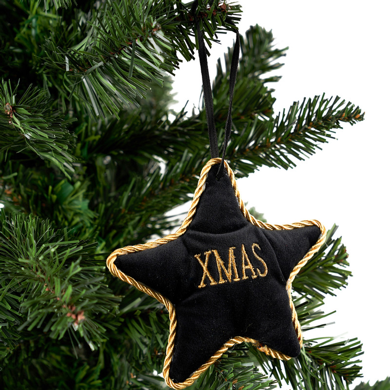 Kersthanger xmas - zwart/goud