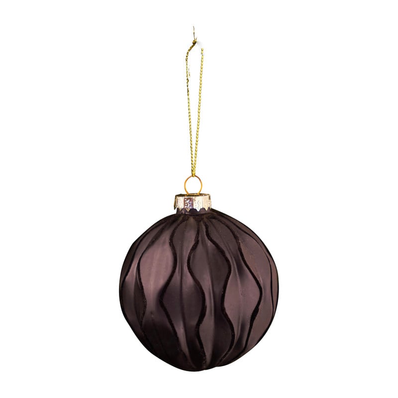 Kerstbal reliëf - zwart 