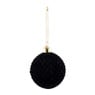 Kerstbal reliëf - Zwart - 8 cm