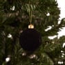 Kerstbal reliëf - Zwart - 8 cm