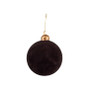 Kerstbal velours - zwart - ⌀8 cm