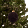 Kerstbal velours - zwart - ⌀8 cm