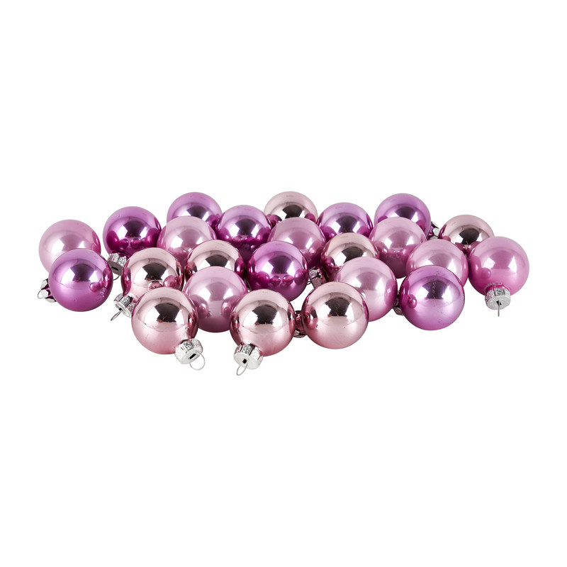 Kerstballen set roze - 24st