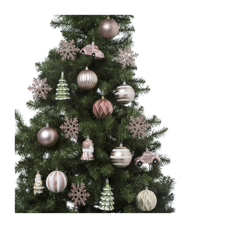 Kersthangers - creme/roze - 20 stuks