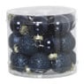 Kerstbal box - blauw - set van 24