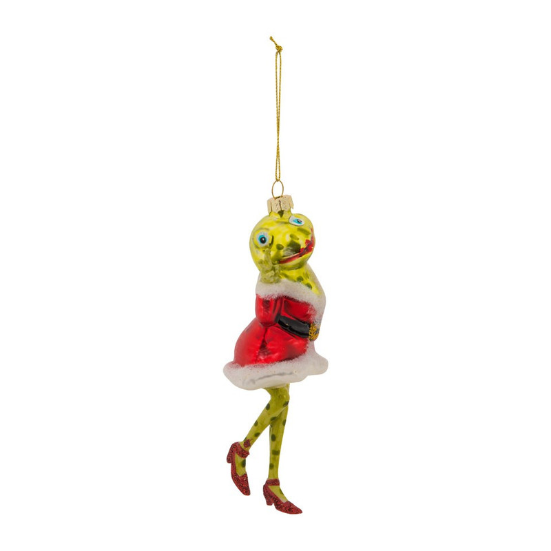 Kersthanger - kikker kerstjurk - 6x16 cm