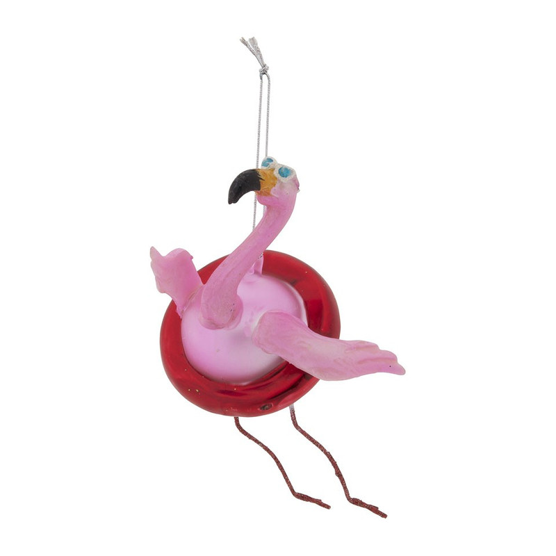 Kersthanger flamingo - 9x16 cm