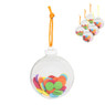 Kerstbal met vilt decoratie - 7 cm