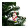 Kerstbal beer santa - mat rood - glas