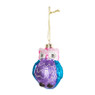 Kerstbal uil - blauw/roze