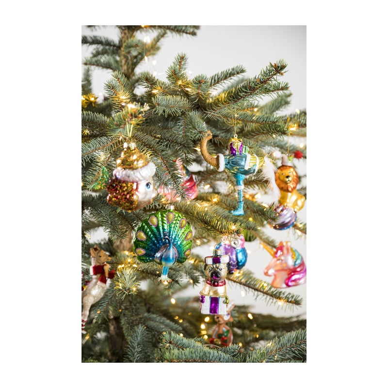 Kerstbal vis - oranje - glas