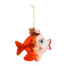 Kerstbal vis - oranje - glas