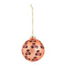 Kerstbal luipaard - oranje - Ø8 cm
