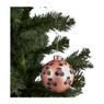 Kerstbal luipaard - oranje - Ø8 cm