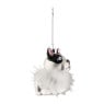 Kerstbal hond - zwart/wit