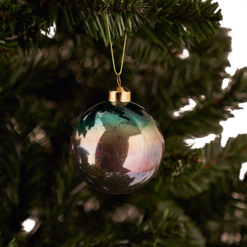Kerstbal iridescent - Groen