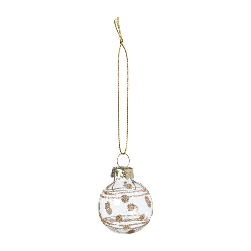 Kerstbal stip/streep - goudkleurig