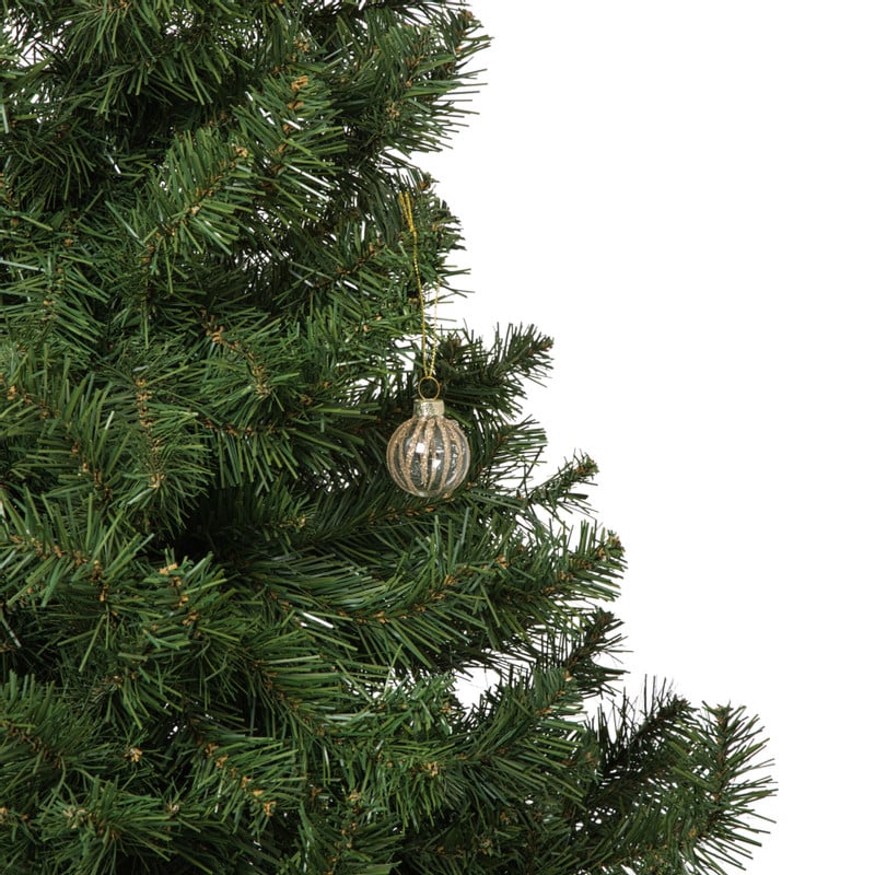 Kerstbal strepen - goudkleurig