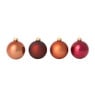 Box met kerstballen - rood - ø7 cm - set van 8