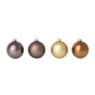 Box met kerstballen - bruin - ø7 cm - set van 8