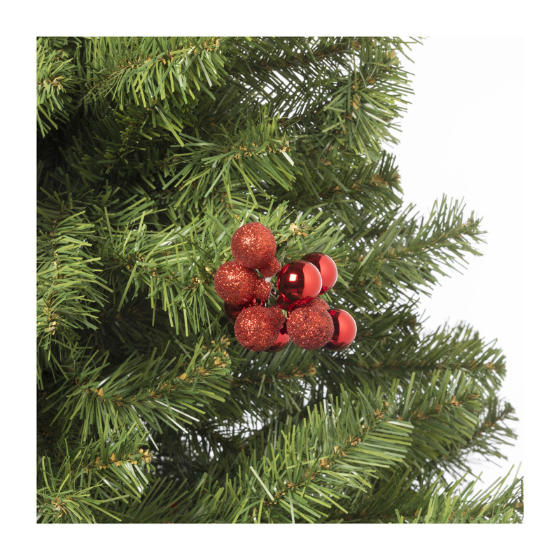 Kerstballetjes op draad - rood - diverse varianten - ø2 cm
