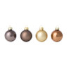 Box met kerstballen - bruin - ø4 cm - set van 16