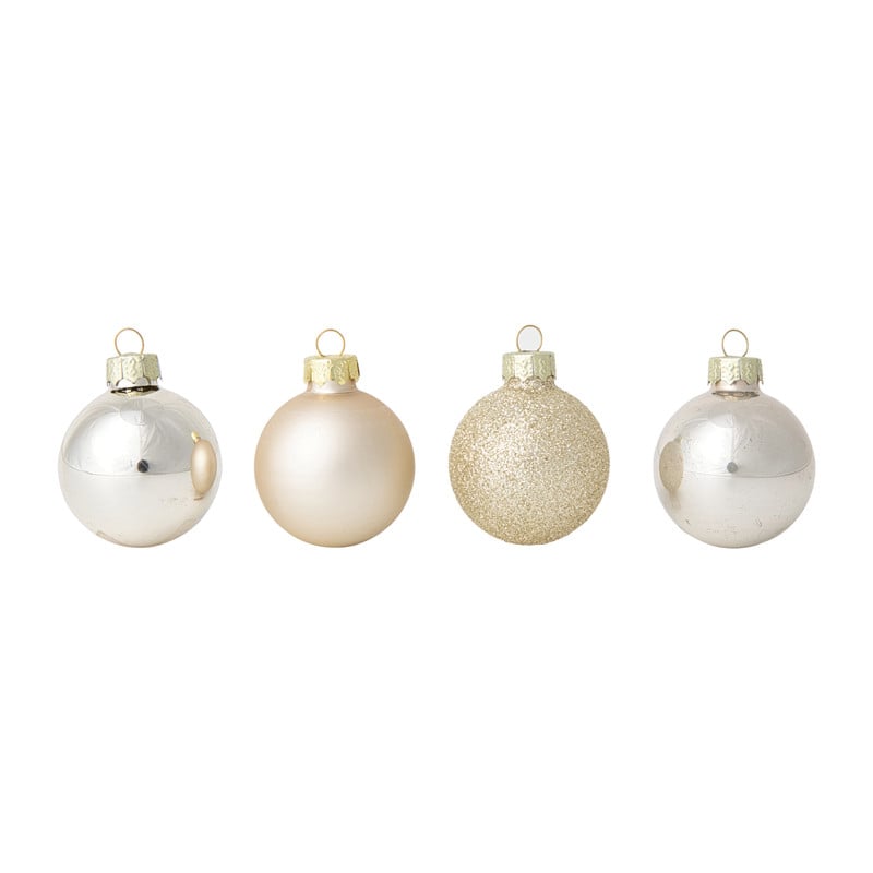 Box met kerstballen - goudkleurig - ø4 cm - set van 16
