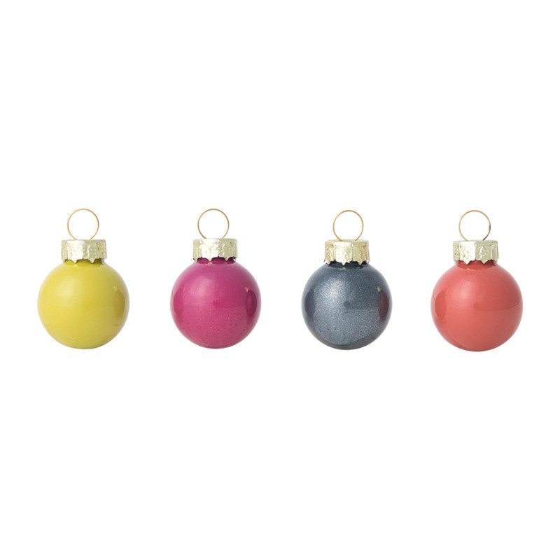 Box met kerstballen - multikleur - ø2.5 cm - set van 16