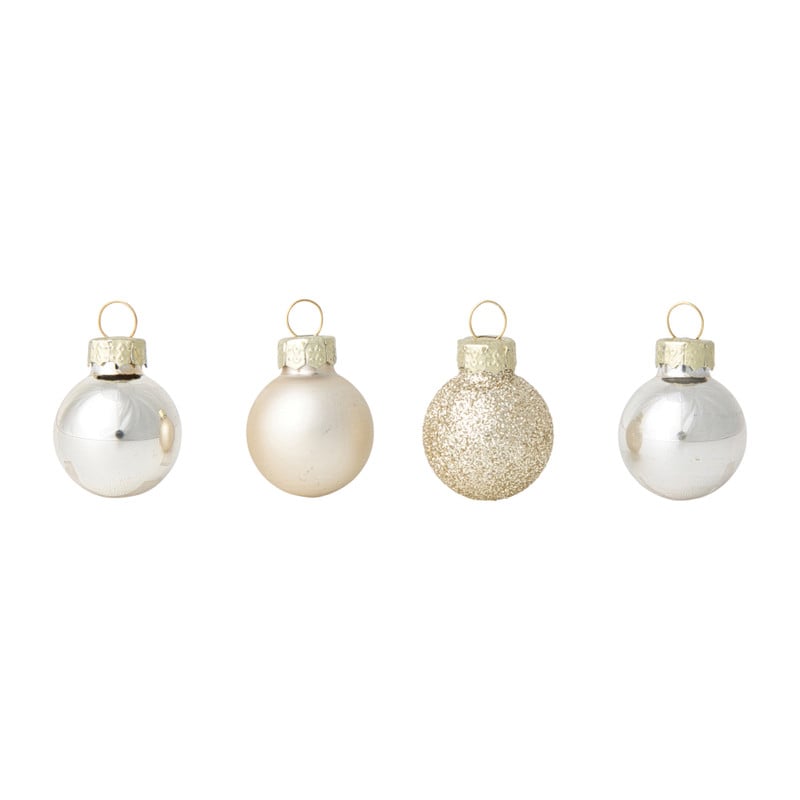 Box met kerstballen - goudkleurig - ø2.5 cm- set van 16
