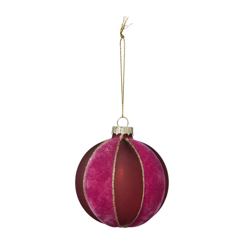 Kerstbal twist - paars/roze