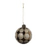 Kerstbal goudkleurige glitters rondjes - bruin - ø8 cm