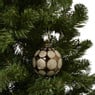 Kerstbal goudkleurige glitters rondjes - bruin - ø8 cm