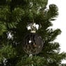 Kerstbal smoke met kraaltjes - bruin/beige - ø8 cm