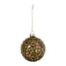 Kerstbal velvet dots - groen - ø8 cm