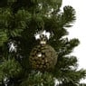 Kerstbal velvet dots - groen - ø8 cm