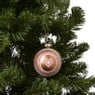 Kerstbal met hartje - roze/wit/goudkleurig - ø8 cm