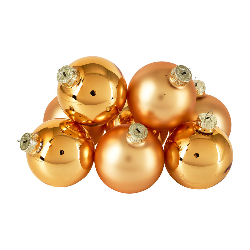 Kerstbal goud - glas - 8 stuks
