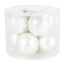 Kerstbal wit - glas - set van 8