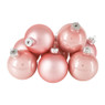 Kerstbal roze - glas - set van 8